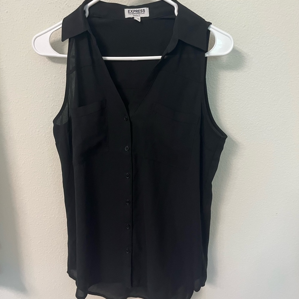 Express black collard dress shirt in small